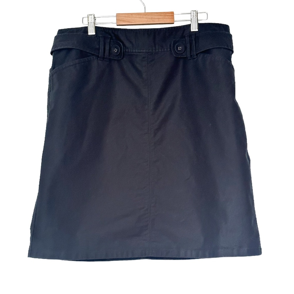 Ann Taylor Black Mini Skirt Structured Belted Design — 14